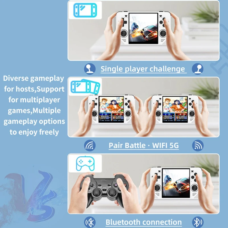 Powkiddy RGB30 Handheld Game Console 16GB + 64GB TF Card Black