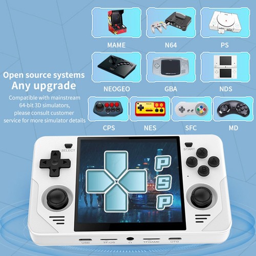 Powkiddy RGB30 Handheld Game Console Open Source Linux 16GB 64GB TF-kort, 5G WiFi - Vit