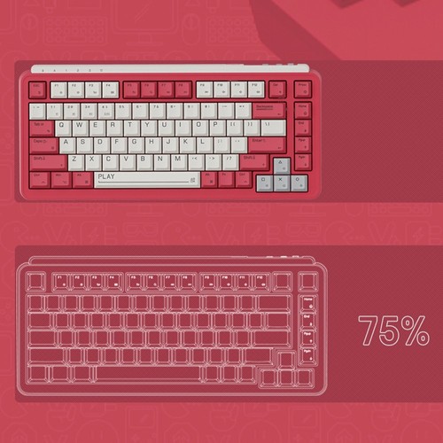 Xiaomi x MIIIW Art Series Z830 Mechanische Tastatur 83 Tasten Triple-Mode – Rot