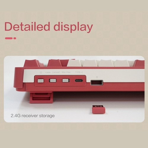 MIIIW Art Series Z830 Mechanical Keyboard 83 Keys Triple-mode Red