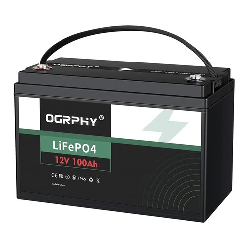 OGRPHY LiFePO4 12V 100Ah Lithium Battery