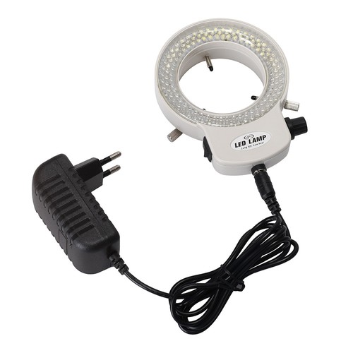 HAYEAR MC-209 LED-Ringlicht mit 144 Lampenperlen für Industrie-Stereomikroskop-Digitalkamera-Lupe – Weiß, EU-Stecker