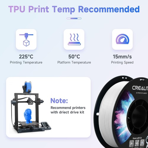 6 kg Creality CR-TPU-Filament – 2 kg Schwarz, 2 kg Weiß, 2 kg Rot