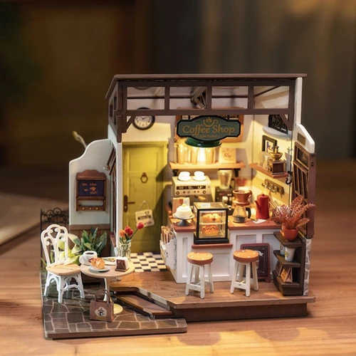 Rolife DG162 Flavory Coffee Shop Miniature House 3D Wooden Puzzle Kit