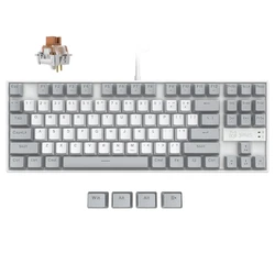 3inuS 87-Key 5-in-1 Mechanical Keyboard, Multi-Port Hub, Hot-Swappable USB-C Wired Gaming Keyboard, Compatible with Mac & Windows OS - Brown Switches