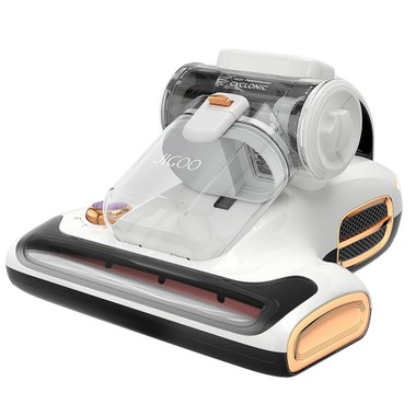 JIGOO T600 Dual-Cup Smart Mite Cleaner with Aroma-Diffuser System, 700W 15KPa Suction, Dust Mite Sensor, UV Light, Ultrasonic Tech, 99.99% Mites Removal, EU Plug - White
