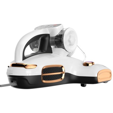 JIGOO T600 Dual-Cup Smart Mite Cleaner with Aroma-Diffuser System, 700W 15KPa Suction, Dust Mite Sensor, UV Light, Ultrasonic Tech, 99.99% Mites Removal, EU Plug - White