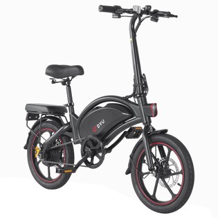 DYU D16 Folding Electric Bike 16 inch Tire 250W Brushless Motor 36V 10AH Battery 25km/h Max Speed 55km Max Range 120kg Load Capacity Dual Battery