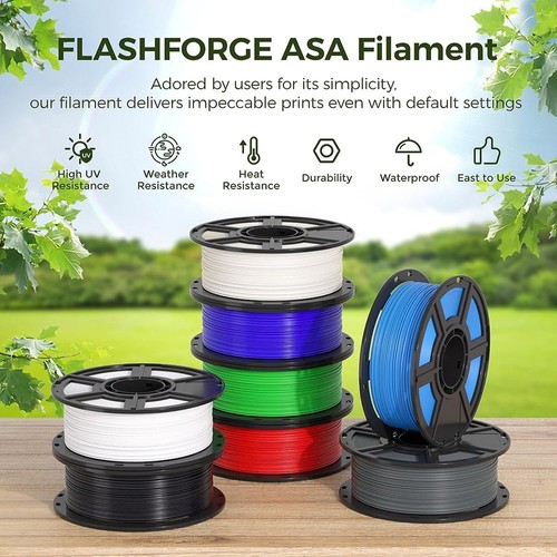 3 kg Flashforge ASA-filament - (1 kg vit 1 kg svart 1 kg naturlig färg)