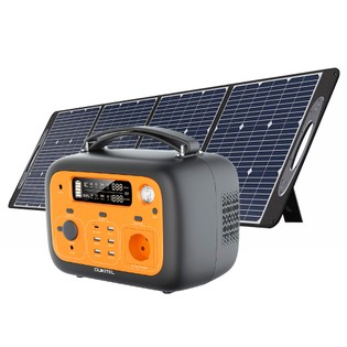 OUKITEL P501 Portable Power Station + OUKITEL PV200 Foldable Solar Panel, 505Wh 140400mAh Portable Generator 500W AC Outlet – Orange