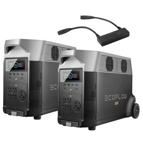 2 x EcoFlow DELTA Pro ポータブルパワーステーション + ダブル電圧ハブ