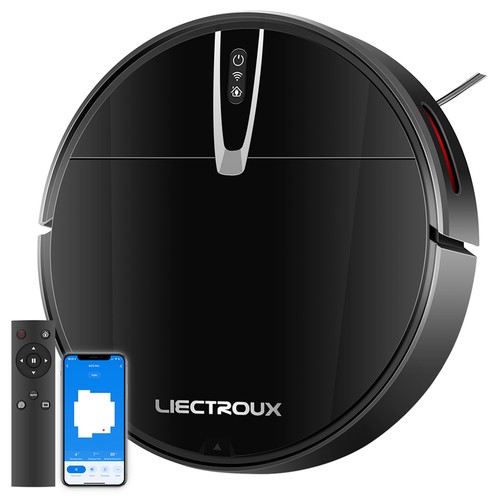 Liectroux V3S Pro Robot Vacuum Cleaner, 4000Pa Suction, Dry Wet Mopping, 2D Map Navigation, with Memory, WiFi App Voice Control