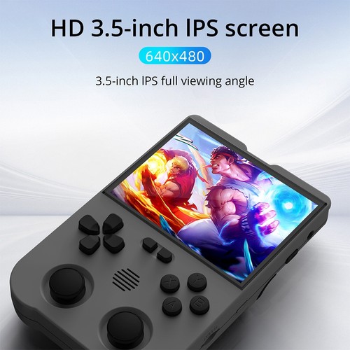 AMPOWN XU10 Handheld-Spielekonsole, 3,5 Zoll, 128 GB TF-Karte, Linux, 10000 Spiele – Grau