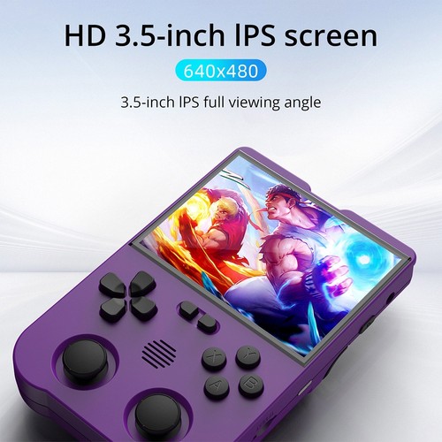 AMPOWN XU10 Handheld-Spielekonsole, 3,5 Zoll, 128 GB TF-Karte, Linux, 10.000 Spiele – Lila