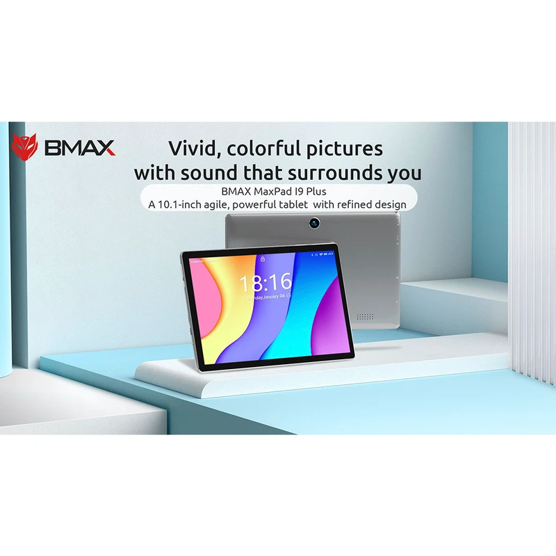 Amazon.co.jp: 【2023最新のAndroid 12】BMAX I9 PLUS タブレット 10.1インチ Wi-Fi 6 モデル  4コアCPU 4GB RAM+64GB ROM+512GB拡張可能 1280*800IPSディスプレ、5MP+2MP  デュアルカメラ+分割画面機能搭載+Widevine L1をサポート+5000mAh バッテリー+Bluetooth 5.0+2.4G 