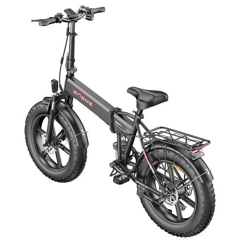 ENGWE EP-2 Pro Folding Elcykel, 250W Motor 20*4,0 tum Fettdäck 48V 13Ah Batteri 25km/h Maxhastighet 120km Räckvidd - Svart