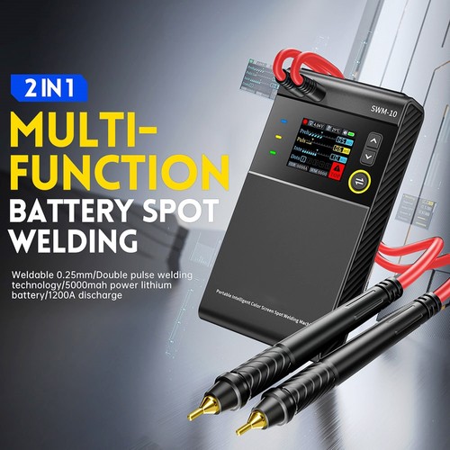 FNIRSI SWM-10 Handbatterie-Punktschweißgerät, 1200 A Maximalstrom, 5000 mAh Powerbank, 1,8-Zoll-LCD-Farbbildschirm