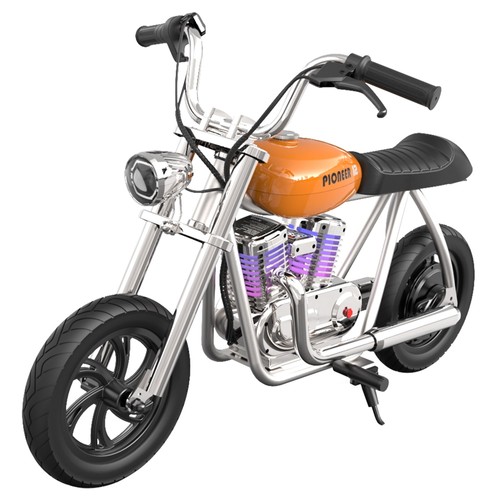 HYPER GOGO Pioneer 12 Plus med App Elmotorcykel för barn, 24V 5,2Ah 160W med 12'x3'-däck, 12KM räckvidd - Orange