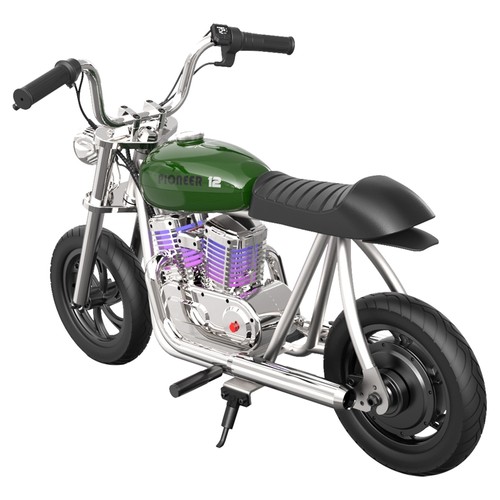 HYPER GOGO Pioneer 12 Plus mit App-Elektromotorrad für Kinder, 24 V, 5,2 Ah, 160 W mit 12'x3'-Reifen, 12 km Höchstreichweite – Grün