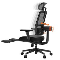 Ergonomiška kėdė NEWTRAL MagicH-BP su pėdų atrama, automatiškai sekančiu atlošu, prisitaikanti apatinės nugaros dalies atrama, reguliuojama porankio galvos atrama, 4 užrakinimo padėtys – juoda