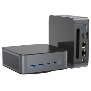 GXMO H90 Mini PC, Intel i7-11390H 4 Cores 8 Threads Up to 5.0 GHz, 16GB DDR4 RAM 1TB SSD, WiFi 6 Bluetooth 5.0, DP (8K) HDMI (4K) Type-C (4K) Triple Screen Display, 4*USB3.2, 2*2.5G RJ45, 1*Audio Jack – EU Plug