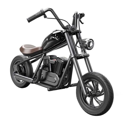 HYPER GOGO Challenger 12 Elektro-Chopper-Motorrad für Kinder, 24 V, 5,2 Ah, 160 W mit 12'x3'-Reifen, 12 km Höchstleistung – Schwarz