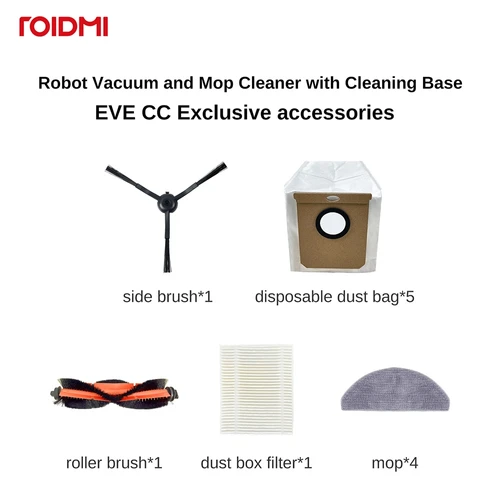5Pcs Dust Bags for ROIDMI EVE CC Robot Vacuum Cleaner
