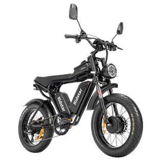 Ridstar Q20 Pro Off-road Electric Bike, 20*4.0 inch Fat Tires 1000W*2 Motor 52V 20AH Dual Battery 55km/h Max Speed 288km Max Range 150kg Max Load IP65 Waterproof Dual Hydraulic Disc Brake