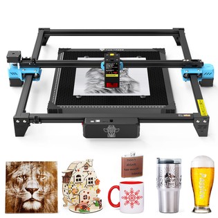 TWO TREES TTS-20 Pro 20W Laser Engraver Cutter with Air Pump, Laser Bed, 0.08*0.08mm Laser Spot, 500mm/s Engraving Speed, WiFi Connection, 98% Pre-Assembled, 418x418mm