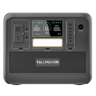 TALLPOWER V2000 Portable Power Station, 1536Wh LiFePo4 Solar Generator, 2000W AC Output, 1.5 Hours Fast Charging, PD 100W USB-C, UPS Function, LED Light, 13 Outputs – Grey