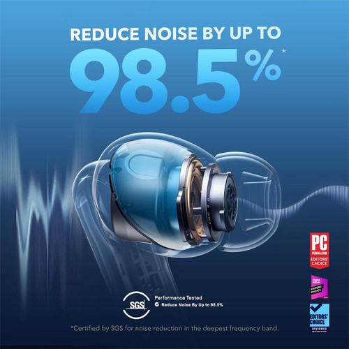 Soundcore Liberty 4 NC Earbuds TWS-Kopfhörer, Adaptive ANC 2.0, Bluetooth 5.3, IPX4 wasserdicht, schnelles Aufladen – Schwarz