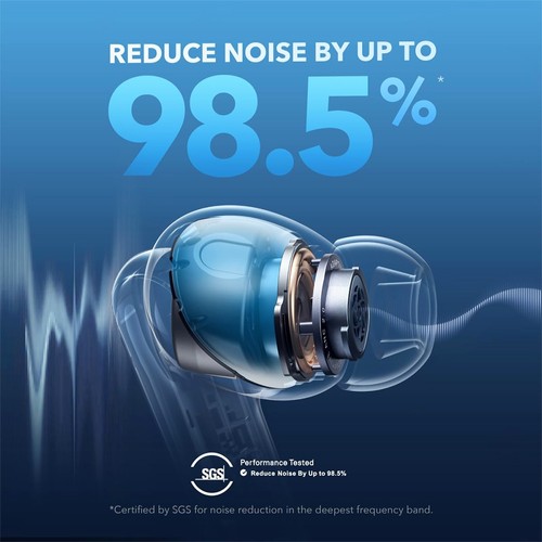 Soundcore Liberty 4 NC Earbuds TWS-Kopfhörer, Adaptive ANC 2.0, Bluetooth 5.3, IPX4 wasserdicht, schnelles Aufladen – Blau