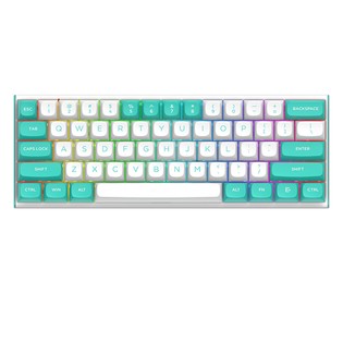 Redragon K683WB-RGB Wired Mechanical Keyboard, 87-key Adjustable Magnetic Linear Switches Double-shot PBT Keycaps 8000Hz Polling Rate RGB Backlight – White Green