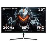 TITAN ARMY P25A2H Gaming Monitor 25-inch 1920x1080 FHD Screen 240Hz Refresh Rate 1ms MPRT Adaptive Sync 178° Viewing Angle 95% DCI-P3 Color Gamut Support FPS/RTS Game Mode PIP & PBP Display Low Blue Light Wall Mount