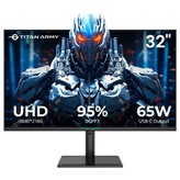 TITAN ARMY P32H2U Commercial Monitor 32-inch 3840x2160 4K UHD Screen 60Hz Refresh Rate HDR10 Brightness Low Blue Light Built-in Speaker 95% DCI-P3 Color Gamut 65W Full-Featured USB-C Port VESA Mount