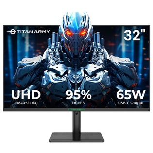 TITAN ARMY P32H2U Commercial Monitor, 32-inch 3840×2160 4K UHD Screen, 60Hz Refresh Rate, HDR10 Brightness, Low Blue Light, Built-in Speaker, 95% DCI-P3 Color Gamut, 65W Full-Featured USB-C Port, VESA Mount