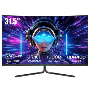 TITAN ARMY C32C1S Gaming Monitor, 31.5-inch 2560×1440 2K 1500R Curved Screen, 240Hz Refresh Rate, HDR400 Brightness, 1ms MPRT, Adaptive Sync, 99% sRGB, Support PIP & PBP Display, Low Blue Light