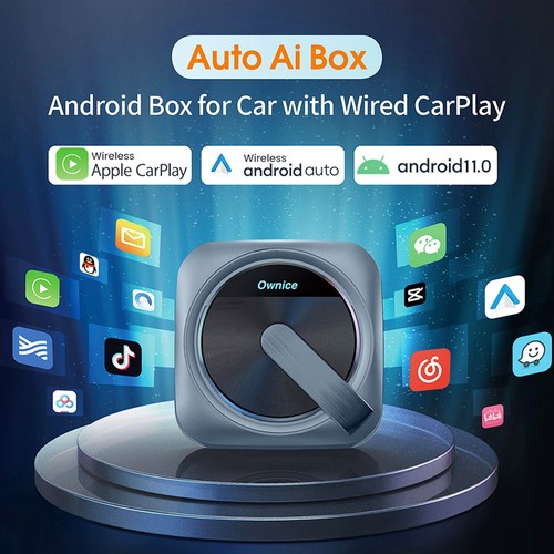 Ownice A0 Trådlös till trådlös Android Auto Ai Box för originalbil med Wired CarPlay