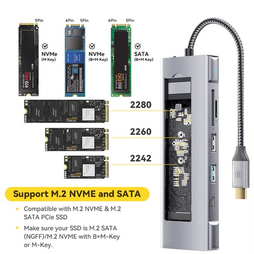 Essager 8-in-1-USB-Hub mit SSD-Speicher für MacBook Pro, MacBook Air