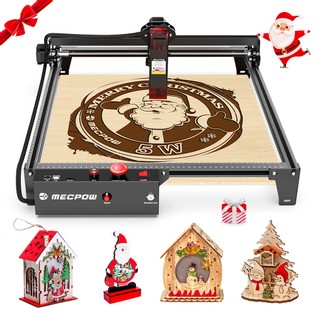 Mecpow X3 Laser Engraver, 5W Laser Power, Fixed-Focus, 0.01mm Accuracy, 10000 mm/min Engraving Speed, Safety Lock, Emergency Stop, Flame Detection, Gyroscope Sensor, 410x400mm - US Plug