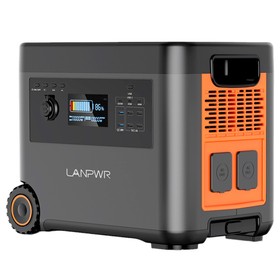 LANPWR 2500W Portable Power Station Black and Orange