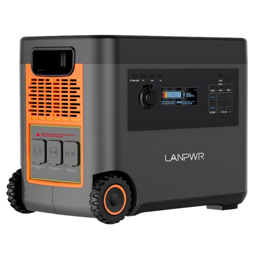 LANPWR 2500W Tragbares Kraftwerk Schwarz und Orange