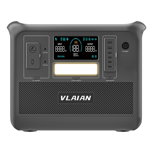 Στα €699.00 από αποθήκη Ευρώπης Geekbuying | VLAIAN W2000 Portable Power Station, 1536Wh LiFePo4 Solar Generator, 2000W AC Output, 1.5 Hours Fast Charging, PD 100W USB-C, UPS Function, LED Light, 13 Outputs – Grey