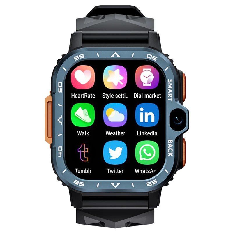 LOKMAT APPLLP 4 Max Android Smartwatch Fitness Tracker 2.02 TFT Touch Screen 2GB Ram 16gb ROM Dual Camera Black