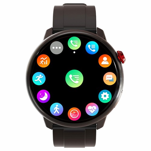 LOKMAT SKY GT Smartwatch-Herzfrequenzmesser, 1,43-Zoll-AMOLED-LCD-Bildschirm, 4G-Anrufe, Bluetooth 5.0, GPS-Position – Schwarz