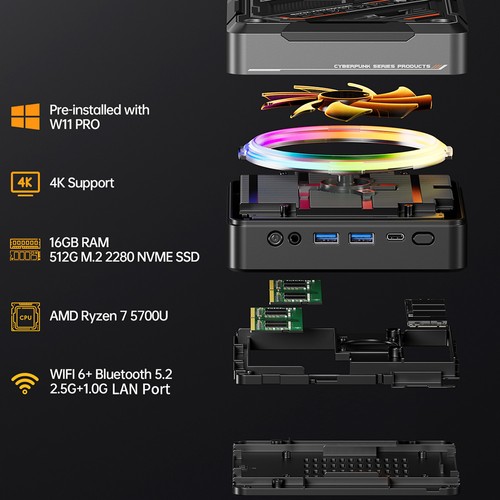 AOOSTAR GOD57 Mini PC 16+512G - EU Plug
