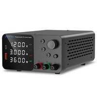 WANPTEK TPS1203 Adjustable Regulated DC Power Supply, 120V 3A, Encoder Adjustment, USB Type-C Fast Charging, 4-Digit Display, Low Noise, A/V Switching, Cooling Fan Black - US Plug
