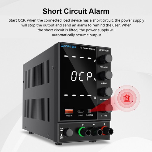 WANPTEK DPS3010U DC Strömförsörjning Svart EU-kontakt