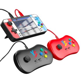 D41 2in1 Handheld Game Console with 2 Gamepads Power Bank 35 inch LCD Screen 500 Games Builtin USB Cable and 3 Date Cables for Mobile Phone Charging Support Dual Gamepads Connection and HD Output 8000mAh Battery  Black+Red+Blue