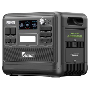 FOSSiBOT F2400 Portable Power Station, 2048Wh/640000mAh LiFePO4 Battery, 2400W(4600W Peak) Solar Generator, 3xAC RV Car USB Type-C QC3.0 PD DC5521 Pure Sine Wave Full Outlets, 1.5 Hours Fast Charging, MPPT Charge Controller BMS – Black